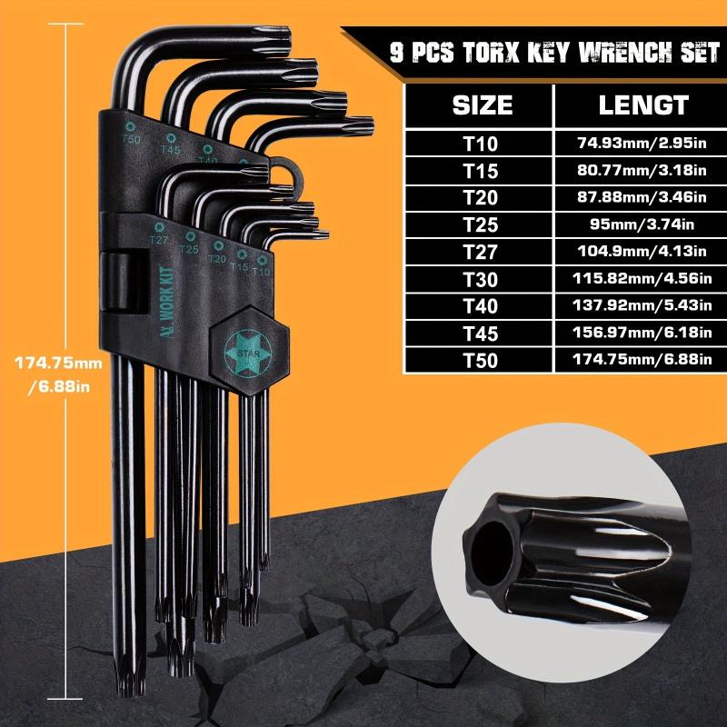 9pcs 13pcs Hex Wrench Set Long Arm Ball Star Wrench Conversion Handle Metric