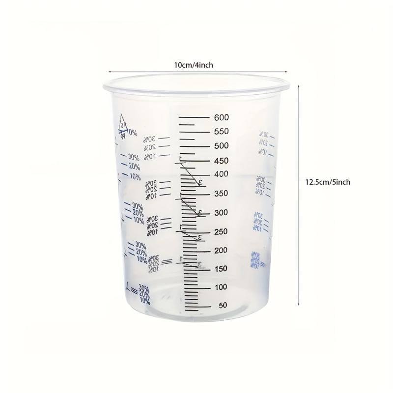 Disposable Measuring Cups 20 oz Clear Plastic Graduated Cup Epoxy Resin Mixing