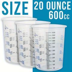 Disposable Measuring Cups 20 oz Clear Plastic Graduated Cup Epoxy Resin Mixing