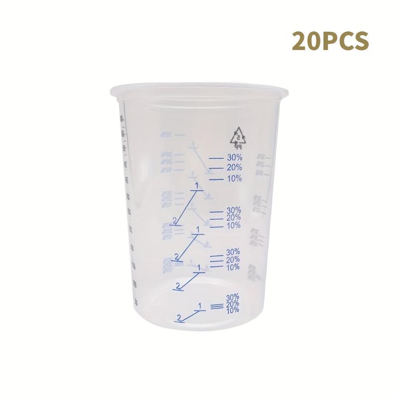 Disposable Measuring Cups 20 oz Clear Plastic Graduated Cup Epoxy Resin Mixing