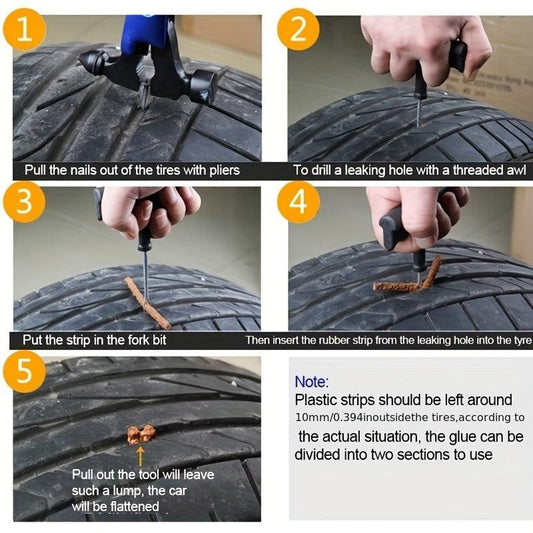 12 Pcs Tire Repair Tool Set Vacuum Tire Repair Strip