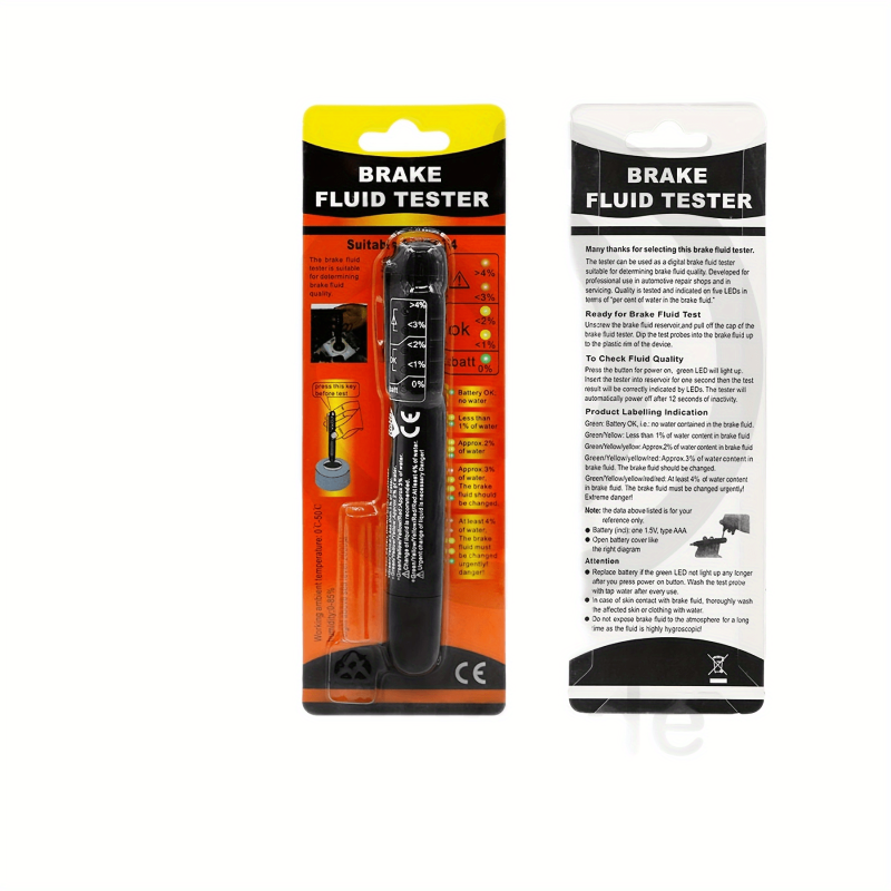 Car Brake Fluid Tester Diagnostic Tool LED Indicator Pen Moisture