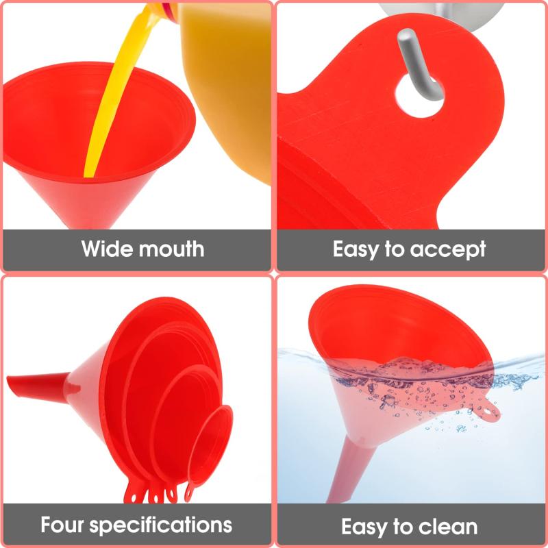 4pc Plastic Funnel for Filling Bottles Jars Container