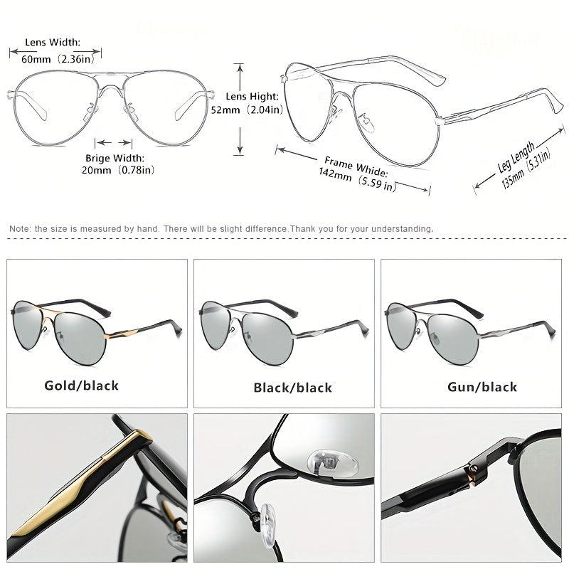 Aviation Intelligent Photochromic Sunglasses Polarized Driving Sun Glasses