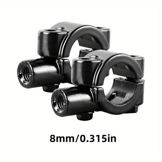 2pcs Universal Motorcycle Mirror Mount Holder Clamp Adaptor 10mm 8mm Thread