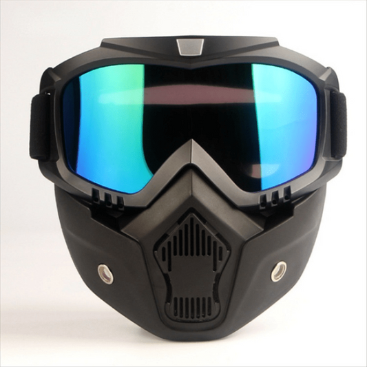 Removable Motorcycle Helmet Open Face Mask Goggles