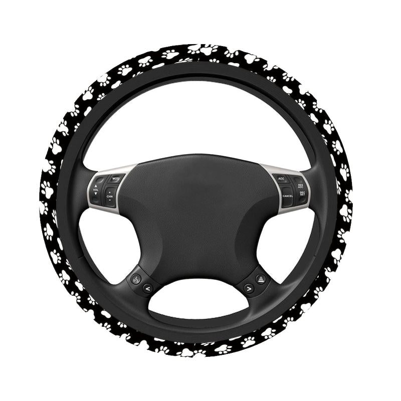 1pc Dog Paw Print Steering Wheel Cover