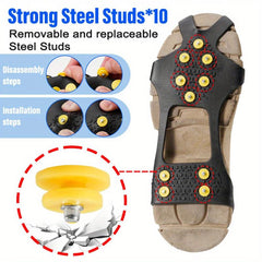 10 Studs Anti-Skid Ice Snow Gripper Spike Winter Climbing Anti Slip Ice Spikes