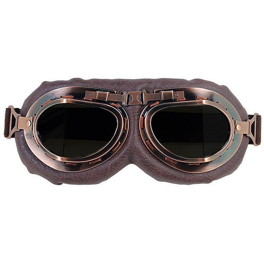 Vintage Moto Classic Goggles for Pilot Steampunk ATV Bike Copper Helmet