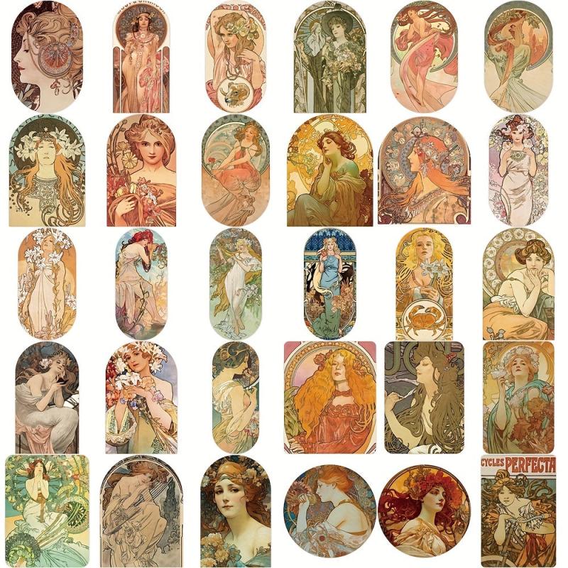 60 Vintage Art Decal Stickers for Kids & Teens - Laptop, Water Bottles