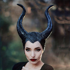 Ox Horns Witch Hat Headpiece Queen Cosplay Women Halloween Costume
