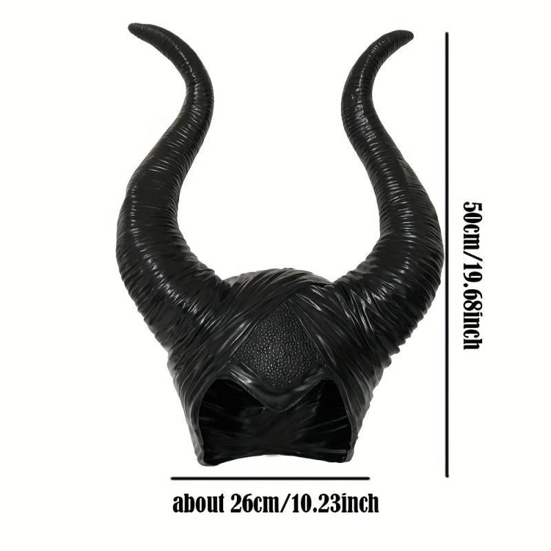 Ox Horns Witch Hat Headpiece Queen Cosplay Women Halloween Costume