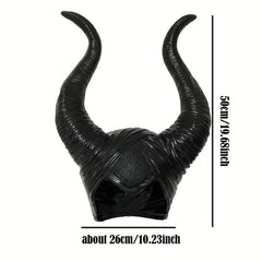 Ox Horns Witch Hat Headpiece Queen Cosplay Women Halloween Costume