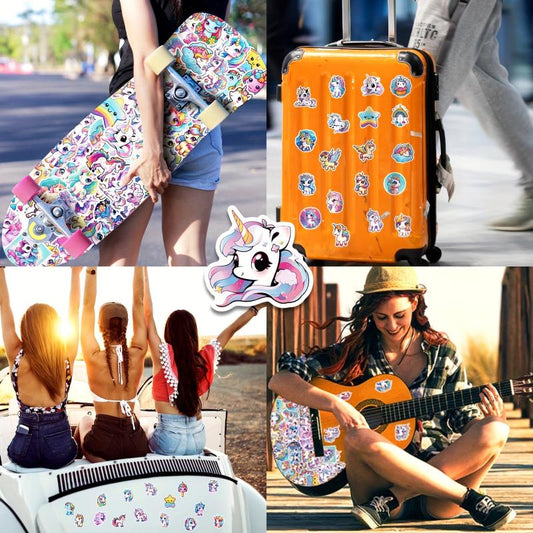 50pcs Unicorn Graffiti Stickers For Laptop Water Bottle Luggage