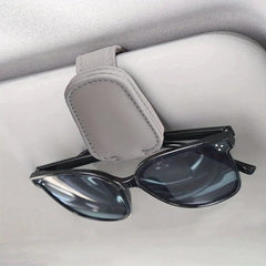 Magnetic Leather Sunglasses Clip Car Visor Holder