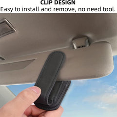 Magnetic Leather Sunglasses Clip Car Visor Holder