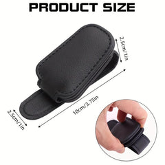 Magnetic Leather Sunglasses Clip Car Visor Holder