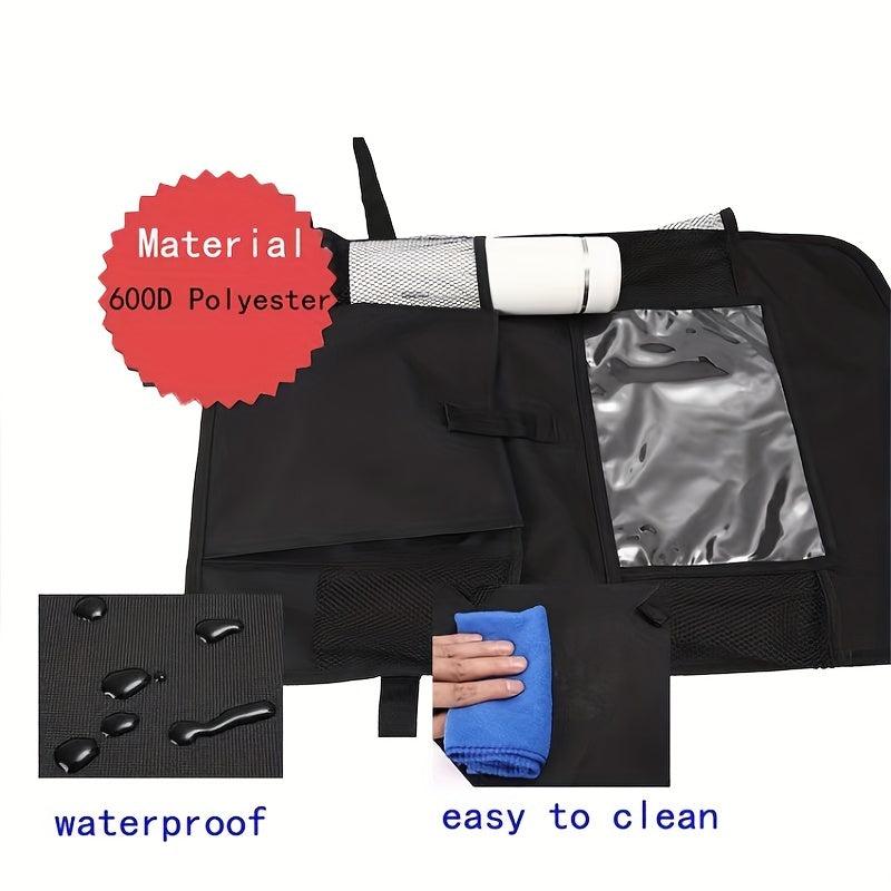 Car Seat Back Storage Bag Organizer Anti-Kick Oxford Cloth Universal Fit