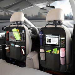 Car Seat Back Storage Bag Organizer Anti-Kick Oxford Cloth Universal Fit