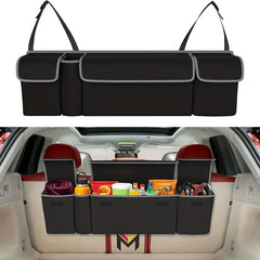 Car Trunk Bag Organizer Large Capacity Foldable Backseat Storage Mesh