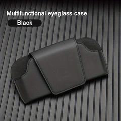 Car Sun Visor Glasses Box Sunglasses Storage Box PU Leather Glasses Clip