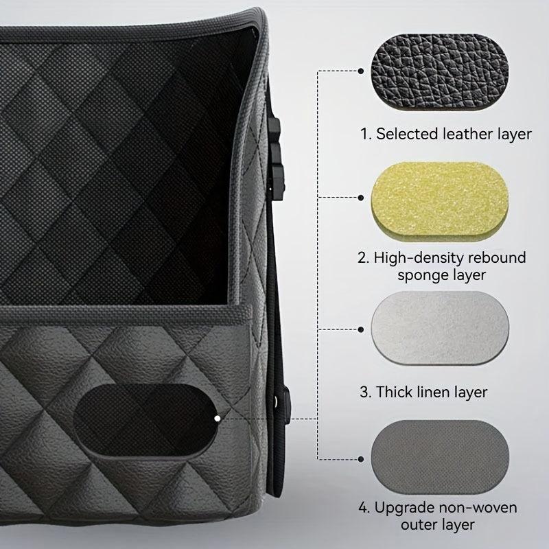 Car Organizer Mesh Bag Between Seats with Back Pocket