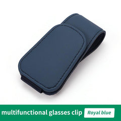 Car Visor Sunglass Holder Magnetic PU Leather Glasses Eyeglass Hanger Clip