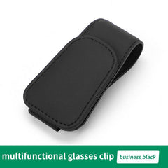Car Visor Sunglass Holder Magnetic PU Leather Glasses Eyeglass Hanger Clip