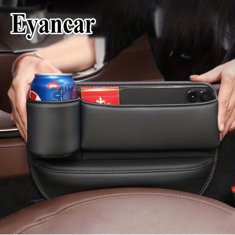 Car Faux Leather Seat Gap Storage Box Cup Holder Auto Center Console