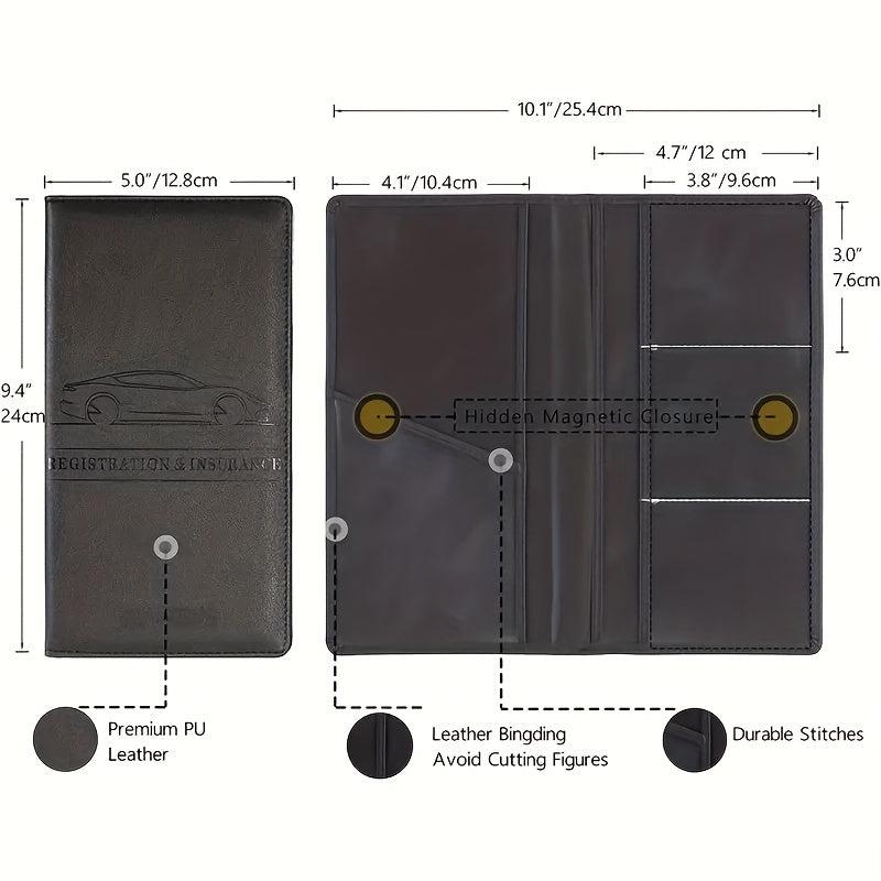 PU Wallet Car Registration And Insurance Holder