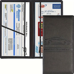 PU Wallet Car Registration And Insurance Holder