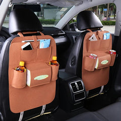 Car Seat Back Storage Bag Rear Seat Finisher Storage Bag Kick Pad Car Rear Seat