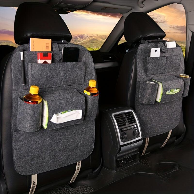 Car Seat Back Storage Bag Rear Seat Finisher Storage Bag Kick Pad Car Rear Seat