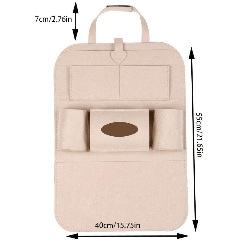 Car Seat Back Storage Bag Rear Seat Finisher Storage Bag Kick Pad Car Rear Seat