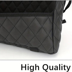 1pc Car Storage Bag Between Front Seats Faux Leather Removable Durable