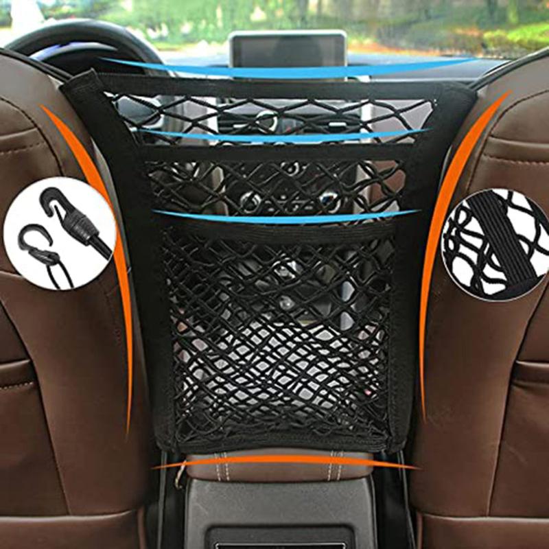 Car Elastic Net Bag Seat Handbag Holder Trunk Organizer