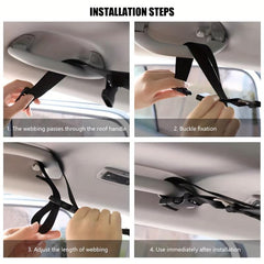 Car Ceiling Cargo Net Pocket Double Layer Mesh Roof Storage Organizer