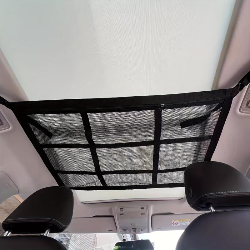 Car Ceiling Cargo Net Pocket Double Layer Mesh Roof Storage Organizer