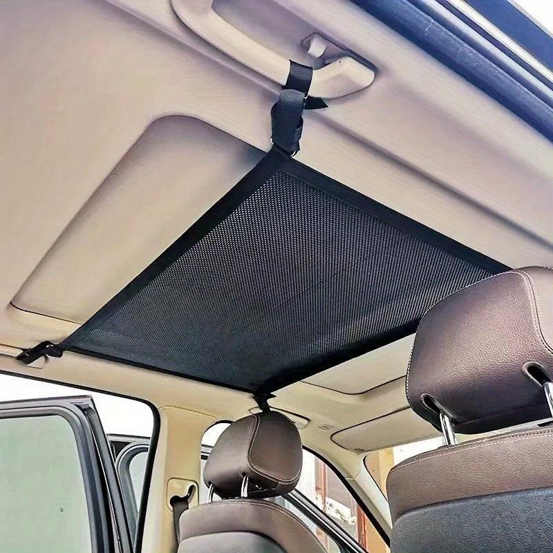Car Ceiling Cargo Net Pocket Double Layer Mesh Roof Storage Organizer