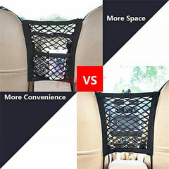 Car Net Organizer Standard With Pockets Front Seat Dog Barrier Three Layers