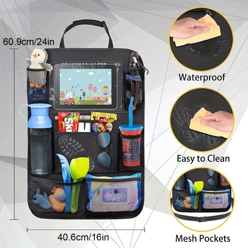Car Seat Hanging Storage Bag Waterproof Anti-kick Pad Toys Bag