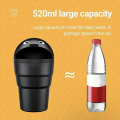 Car Trash Bin Portable Mini Swing Lid Storage Bucket In-Car Use
