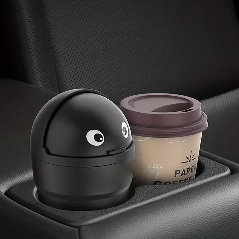 Car Trash Bin Portable Mini Swing Lid Storage Bucket In-Car Use