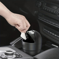 Car Trash Bin Portable Mini Swing Lid Storage Bucket In-Car Use