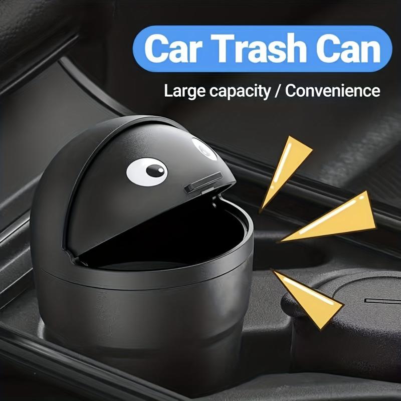 Car Trash Bin Portable Mini Swing Lid Storage Bucket In-Car Use