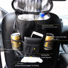 Car Back Ice Pack & Storage Bag Insulated Cooling/Heating Chair Organizer