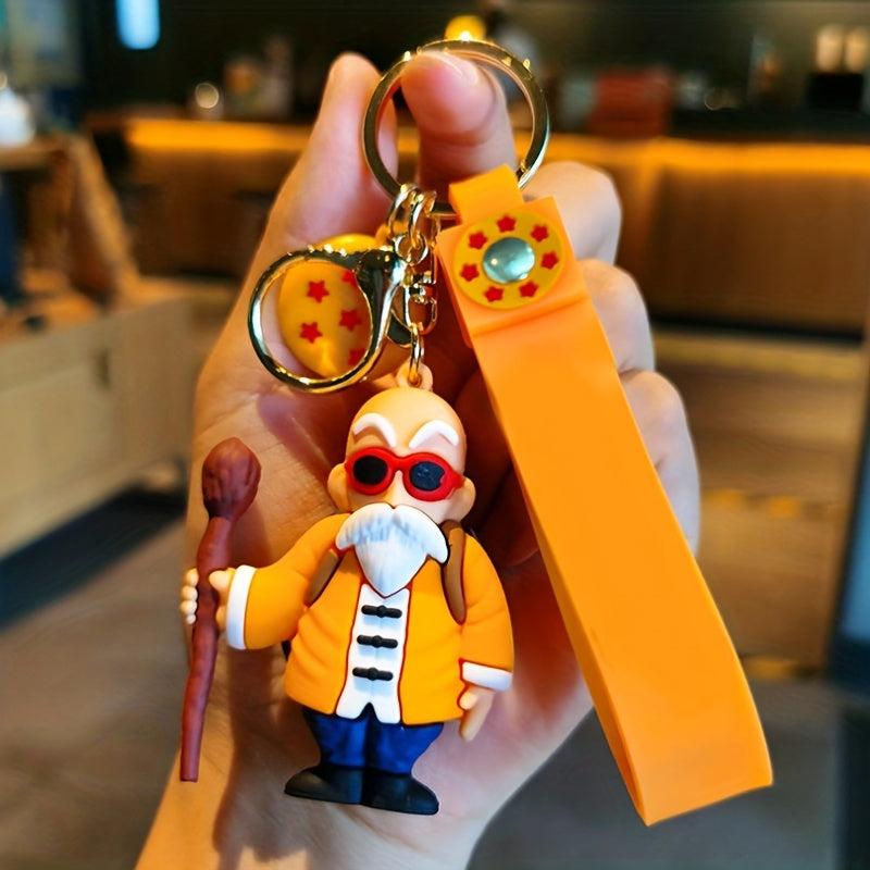 Cute Cartoon Silicone Doll Car Keychain Pendant with Lanyard