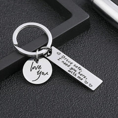 Couple Key Chain Safe Driving Stainless Steel