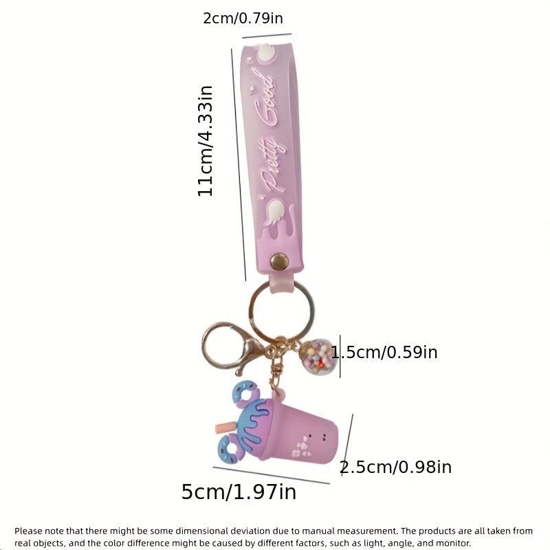 Candy Ice Cream Cup Keychain Cartoon Keyring Car Pendant