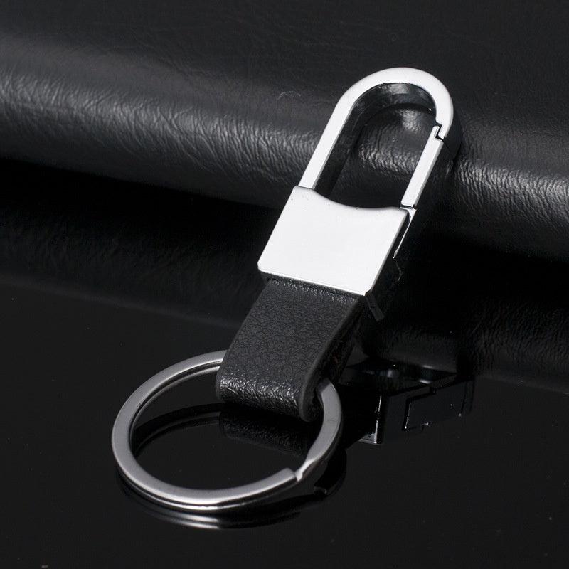 1pc Car Keychain Men's PU Leather Waist Buckle Key Ring Holder